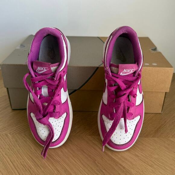 Nike Dunk Low PS “Active Fuchsia” Preschool Kids Sneakers- SZ 13 C - Picture 9 of 14